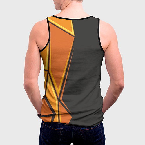 Мужская майка без рукавов Лиса Этника / 3D-Черный – фото 4