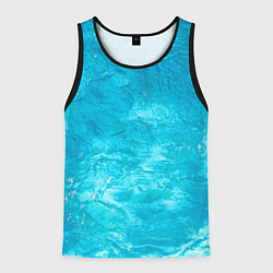 Майка-безрукавка мужская Голубой океан Голубая вода, цвет: 3D-черный