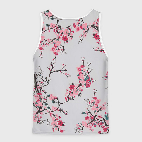 Мужская майка без рукавов Цветущие ветви / 3D-Белый – фото 2