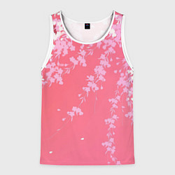 Майка-безрукавка мужская Весенняя ива, цвет: 3D-белый