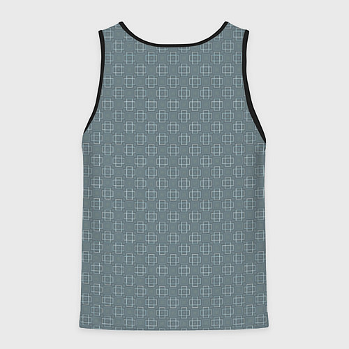 Мужская майка без рукавов Узор H&S Прямоугольники Эвкалиптово-серый 119-9-40 / 3D-Черный – фото 2