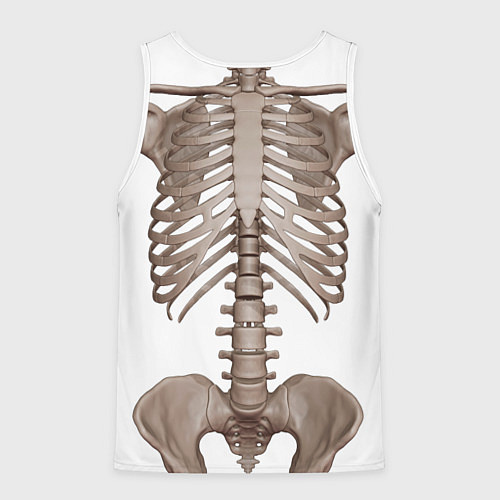 Мужская майка без рукавов Анатомия Скелет / 3D-Белый – фото 2
