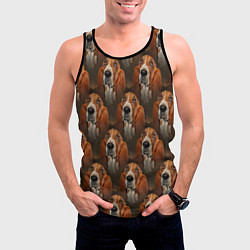 Майка-безрукавка мужская Dog patternt, цвет: 3D-черный — фото 2