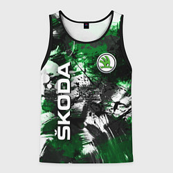 Майка-безрукавка мужская Skoda Sport Style Шкода, цвет: 3D-черный