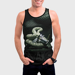 Майка-безрукавка мужская Змея - пистолет, цвет: 3D-черный — фото 2