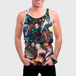 Майка-безрукавка мужская Kimetsu no aiba Все персонажи, цвет: 3D-белый — фото 2