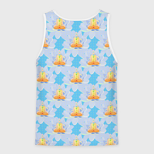 Мужская майка без рукавов YOGA медитация / 3D-Белый – фото 2