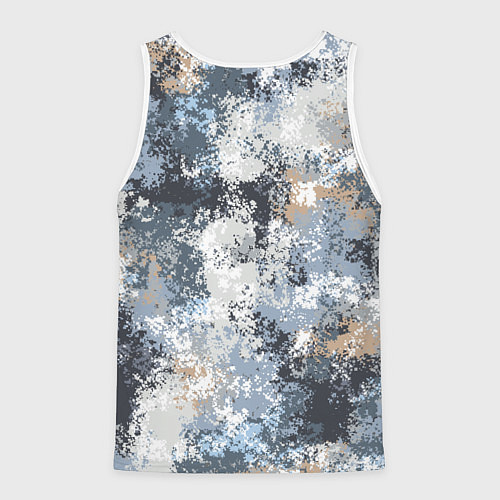 Мужская майка без рукавов Камуфляж Василиск Горы / 3D-Белый – фото 2