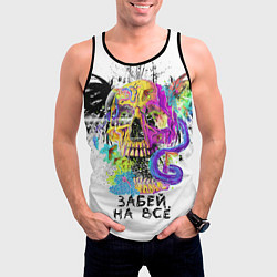 Майка-безрукавка мужская Череп забей, цвет: 3D-черный — фото 2