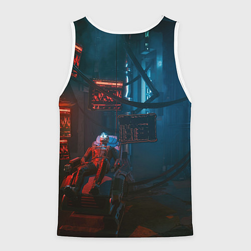 Мужская майка без рукавов Panam Cyberpunk2077 Панам / 3D-Белый – фото 2