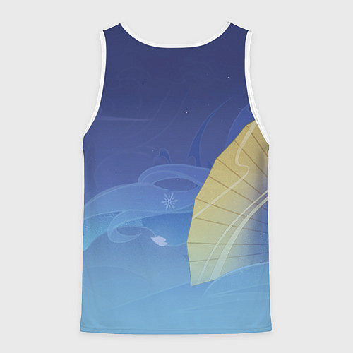 Мужская майка без рукавов Ayaka Genshin Impact / 3D-Белый – фото 2