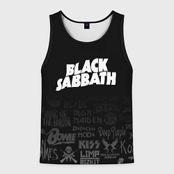 Майка-безрукавка мужская Black Sabbath логотипы рок групп, цвет: 3D-черный