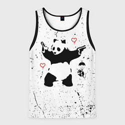 Майка-безрукавка мужская BANKSY БЭНКСИ панда, цвет: 3D-черный