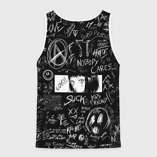 Мужская майка без рукавов Аниме Анархия eyes love / 3D-Белый – фото 2
