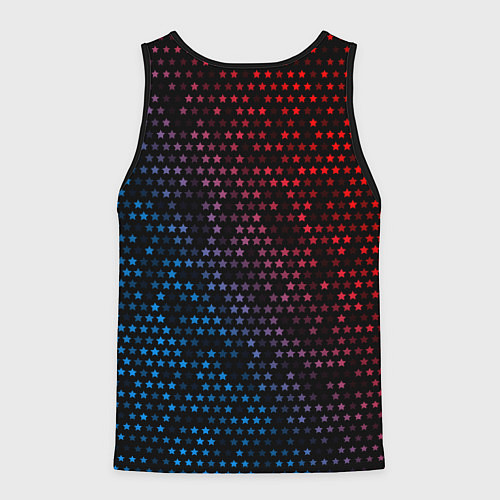 Мужская майка без рукавов РОССИЯ - ГЕРБ Люблю Россию - Космос / 3D-Черный – фото 2