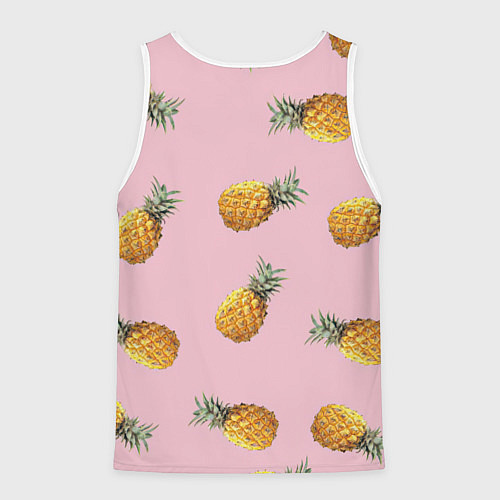 Мужская майка без рукавов Ананасы падают / 3D-Белый – фото 2