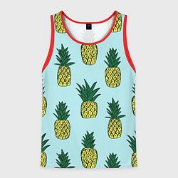 Майка-безрукавка мужская Рисунок ананасов, цвет: 3D-красный