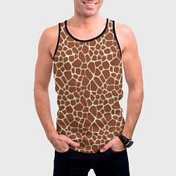 Майка-безрукавка мужская Шкура Жирафа - Giraffe, цвет: 3D-черный — фото 2