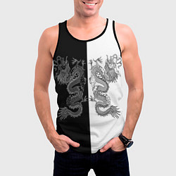 Майка-безрукавка мужская Double Dragon Дракон Чб, цвет: 3D-черный — фото 2