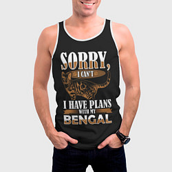 Майка-безрукавка мужская Бенгальская Кошка Bengal Cat, цвет: 3D-белый — фото 2