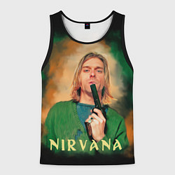 Мужская майка без рукавов Nirvana - Kurt Cobain with a gun