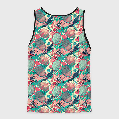 Мужская майка без рукавов Ракетки для тенниса / 3D-Черный – фото 2