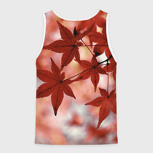 Мужская майка без рукавов Кадзуха и кленовые листья / 3D-Белый – фото 2