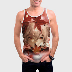 Майка-безрукавка мужская Кадзуха и кленовые листья, цвет: 3D-белый — фото 2