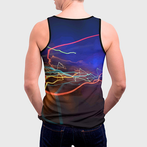 Мужская майка без рукавов Neon vanguard pattern Lightning Fashion 2023 / 3D-Черный – фото 4