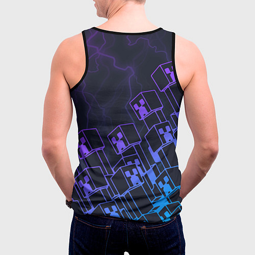 Мужская майка без рукавов Minecraft CREEPER NEON / 3D-Черный – фото 4