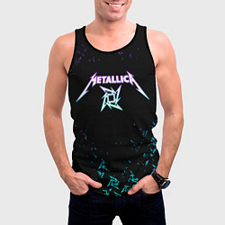 Майка-безрукавка мужская Metallica металлика neon, цвет: 3D-черный — фото 2