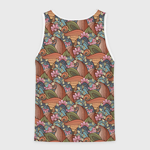 Мужская майка без рукавов Паттерн волнистые узоры / 3D-Белый – фото 2