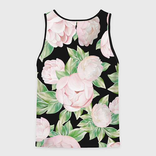 Мужская майка без рукавов Цветы Нарисованные Пионы / 3D-Черный – фото 2