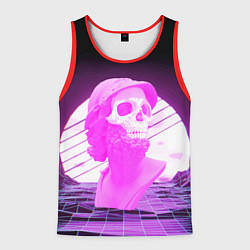 Майка-безрукавка мужская Vaporwave Skull Психоделика, цвет: 3D-красный