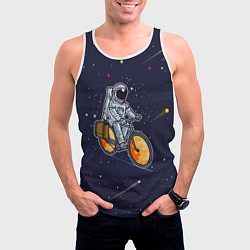 Майка-безрукавка мужская Космонавт на велосипеде, цвет: 3D-белый — фото 2
