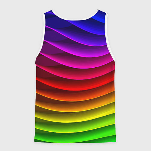 Мужская майка без рукавов Color line neon pattern Abstraction Summer 2023 / 3D-Белый – фото 2