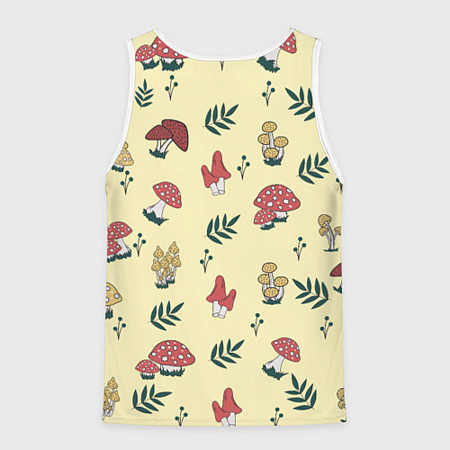 Мужская майка без рукавов Mushroom, грибы- грибочки / 3D-Белый – фото 2