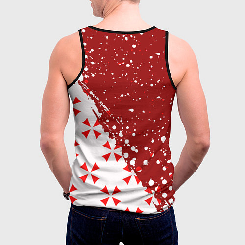 Мужская майка без рукавов Resident Evil Umbrella Corporation паттерн / 3D-Черный – фото 4