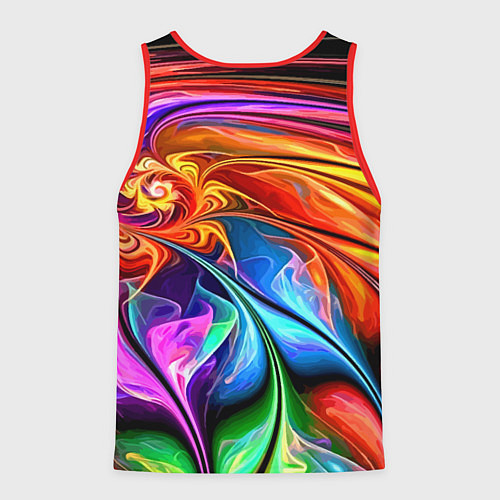 Мужская майка без рукавов Красочный абстрактный цветочный паттерн Color abst / 3D-Красный – фото 2