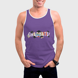 Майка-безрукавка мужская Graduate!, цвет: 3D-белый — фото 2