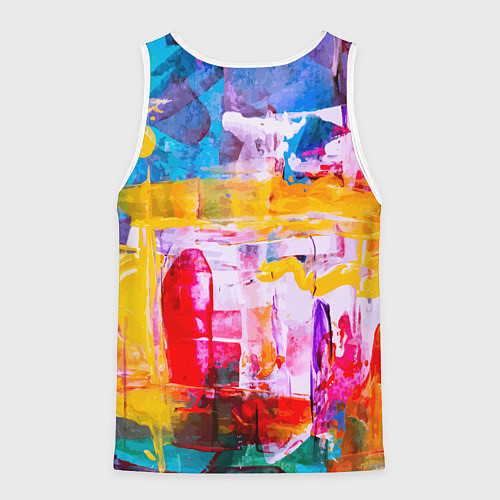 Мужская майка без рукавов Импрессионизм Лето Абстракция Impressionism Summer / 3D-Белый – фото 2