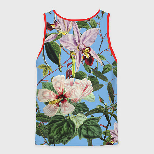 Мужская майка без рукавов Цветы Сине-Цветочный Букет / 3D-Красный – фото 2