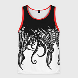 Майка-безрукавка мужская В щупальцах осьминога, цвет: 3D-красный