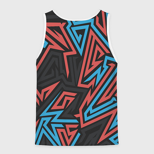 Мужская майка без рукавов Геометрический красный-синий паттерн / 3D-Белый – фото 2