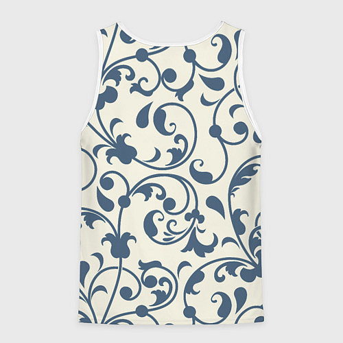 Мужская майка без рукавов Гжелевый вьюнок / 3D-Белый – фото 2