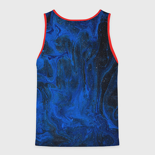 Мужская майка без рукавов Синий абстрактный дым / 3D-Красный – фото 2