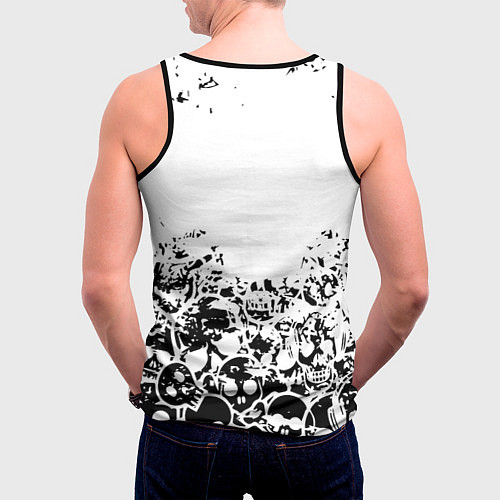 Мужская майка без рукавов Король и шут черепа / 3D-Черный – фото 4