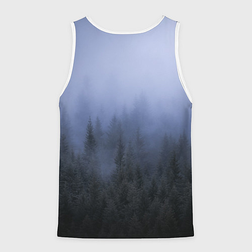 Мужская майка без рукавов Лес в ночи / 3D-Белый – фото 2