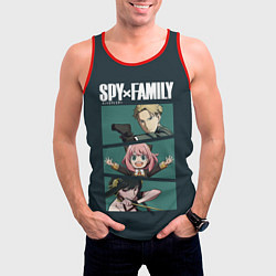 Майка-безрукавка мужская SPY X FAMILY СЕМЬЯ ШПИОНА ЛОЙД, АНЯ, ЙОР, цвет: 3D-красный — фото 2