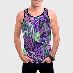 Майка-безрукавка мужская Цветы Яркие Тропики, цвет: 3D-черный — фото 2